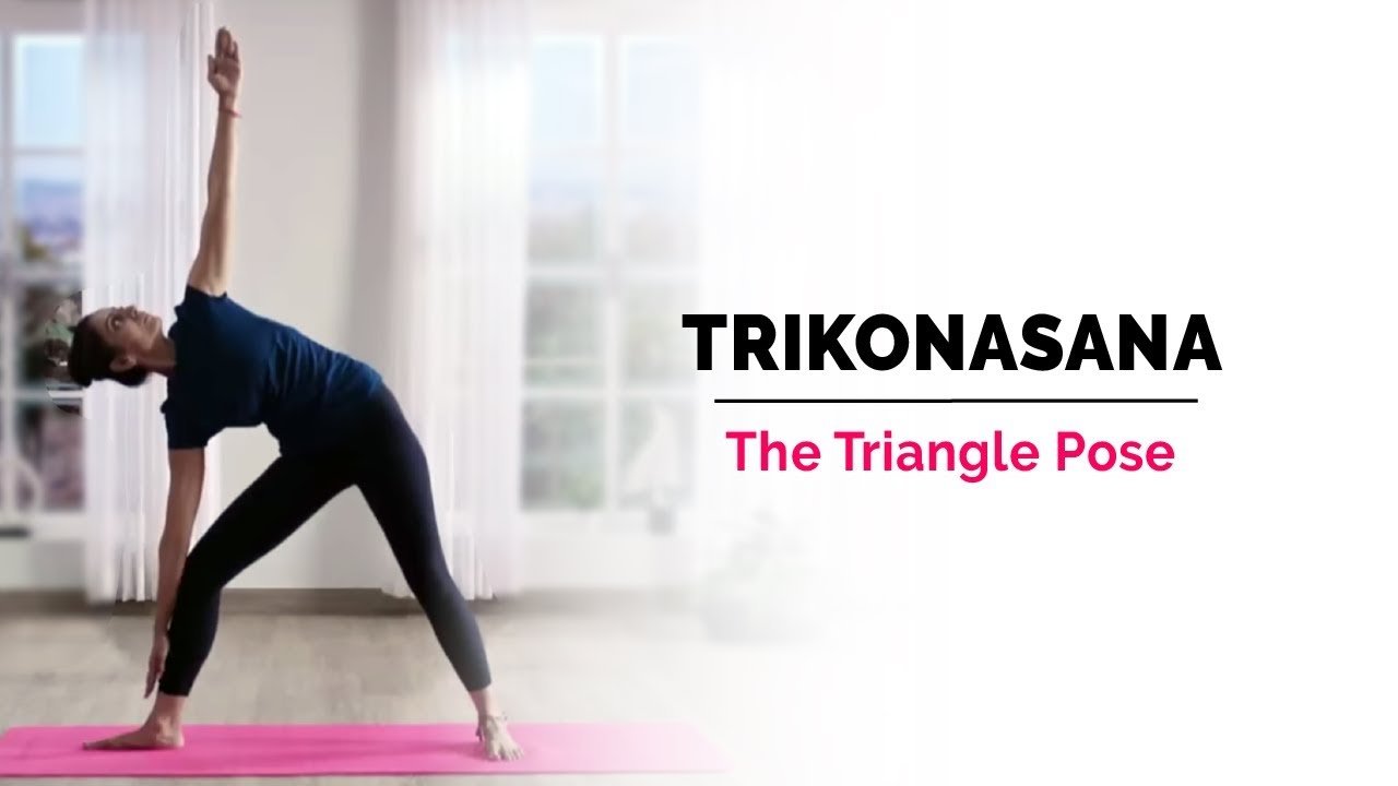 Wall Triangle Pose (Trikonasana) - wall yoga - bestknock.com