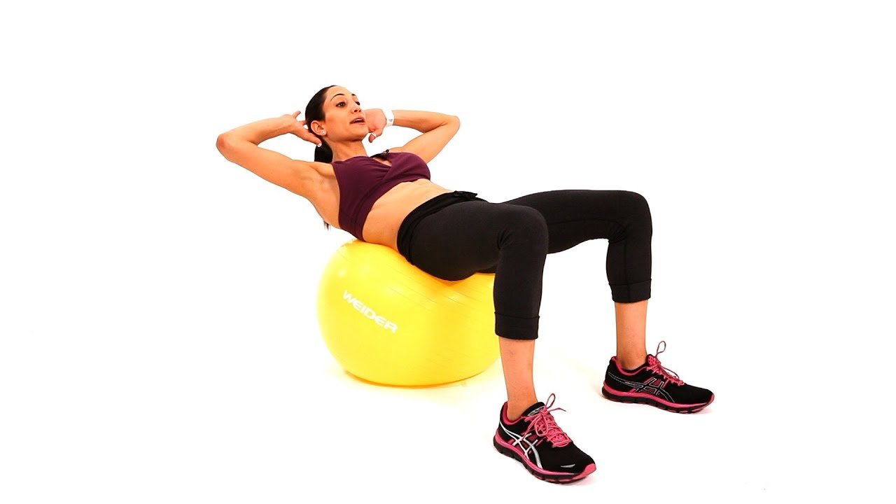 Yoga Ball Crunches - Blair Winters Yoga Ball - bestknock.com